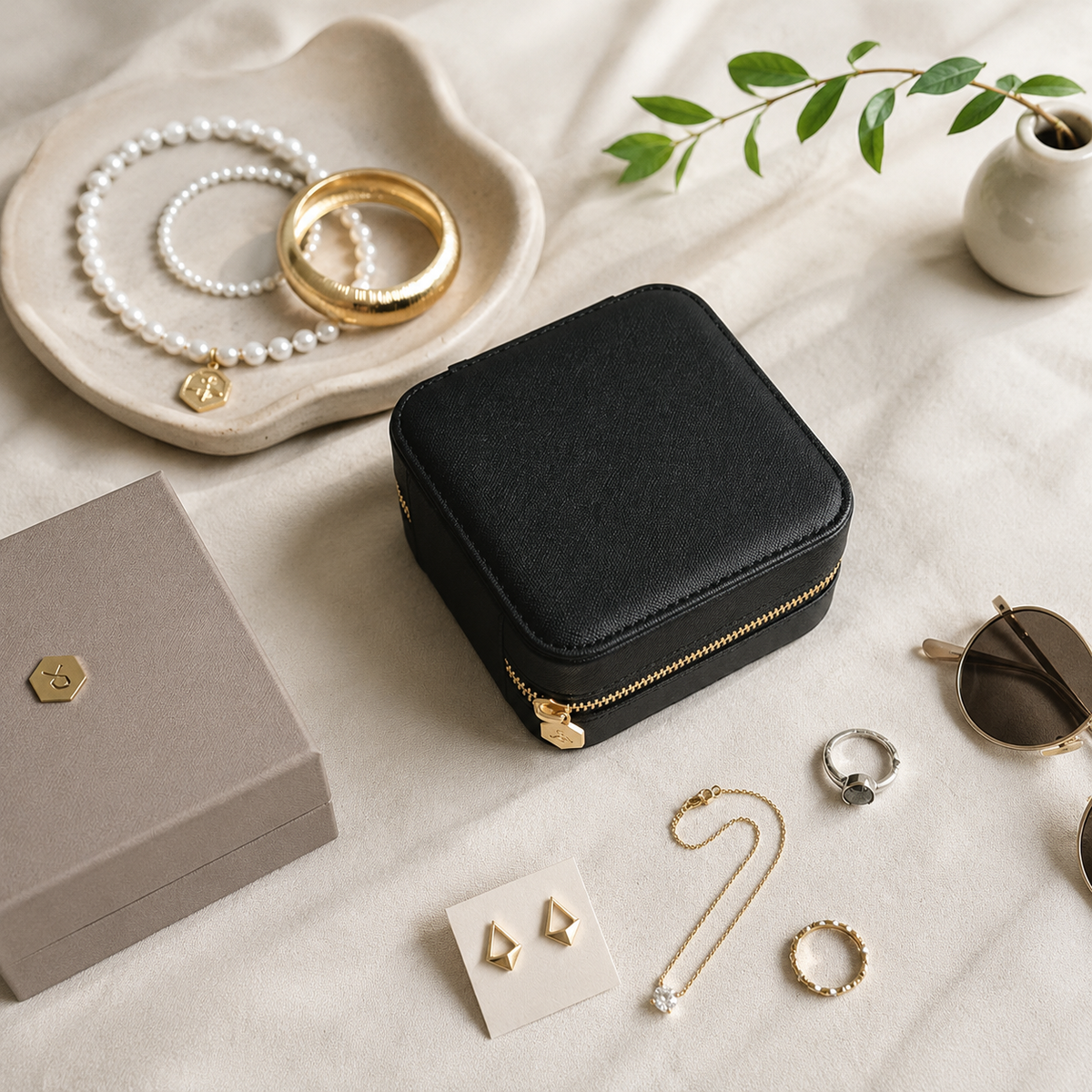 Compact Travel Jewelry Organizer Case