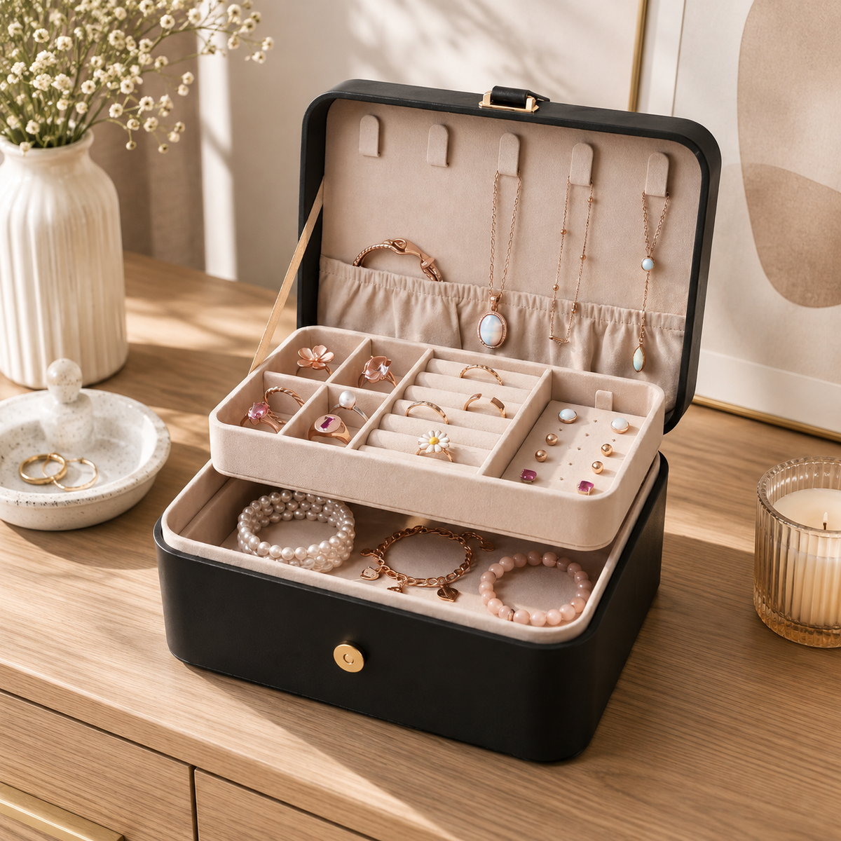 2-Layer Travel Jewelry Organizer