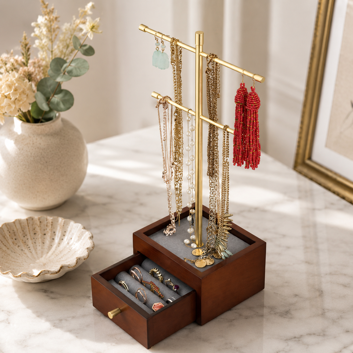 Two-Tier Jewelry Organizer Stand