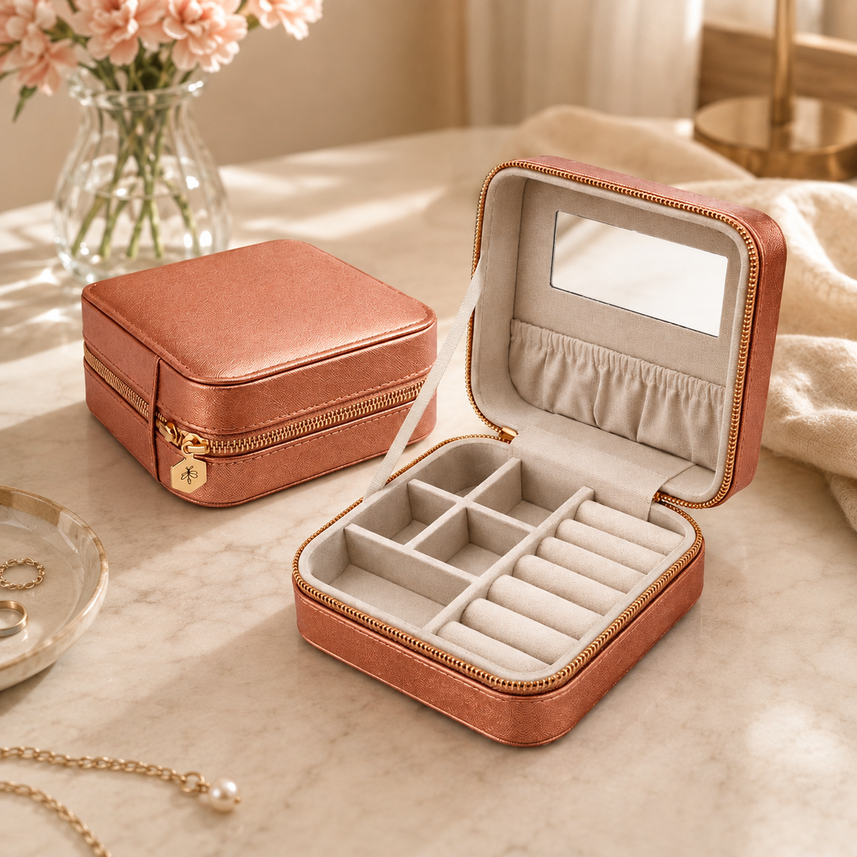 Compact Travel Jewelry Organizer Case