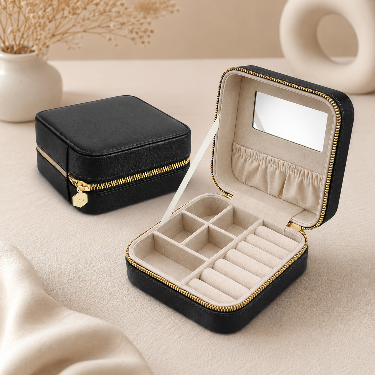 Compact Travel Jewelry Organizer Case