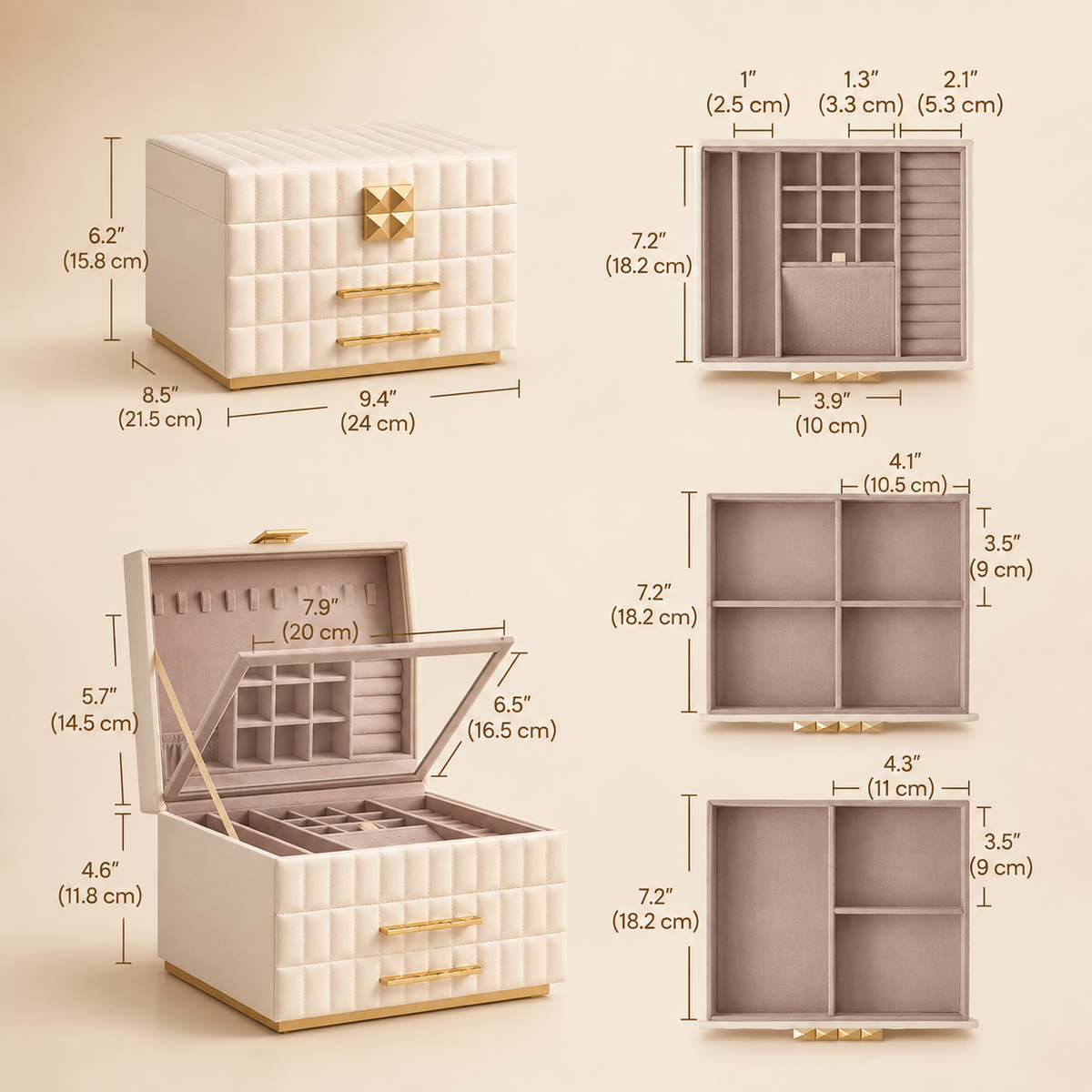 3-Tier Jewelry Organizer Box