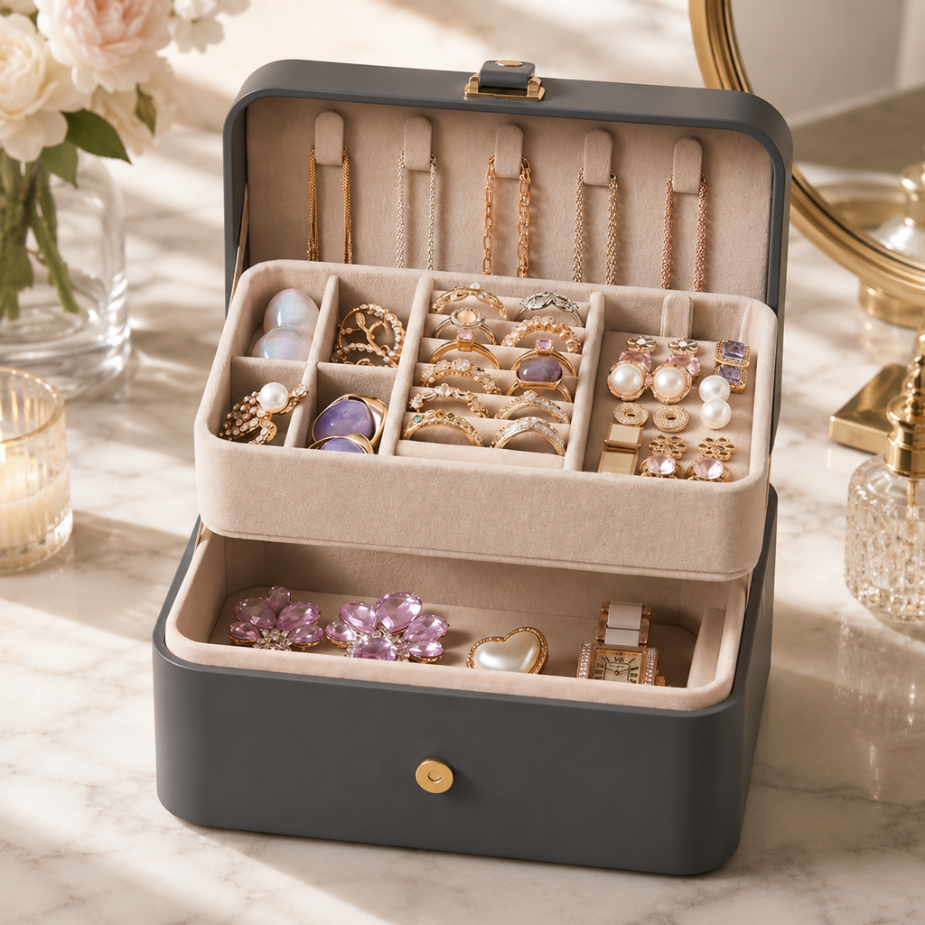 2-Layer Travel Jewelry Organizer