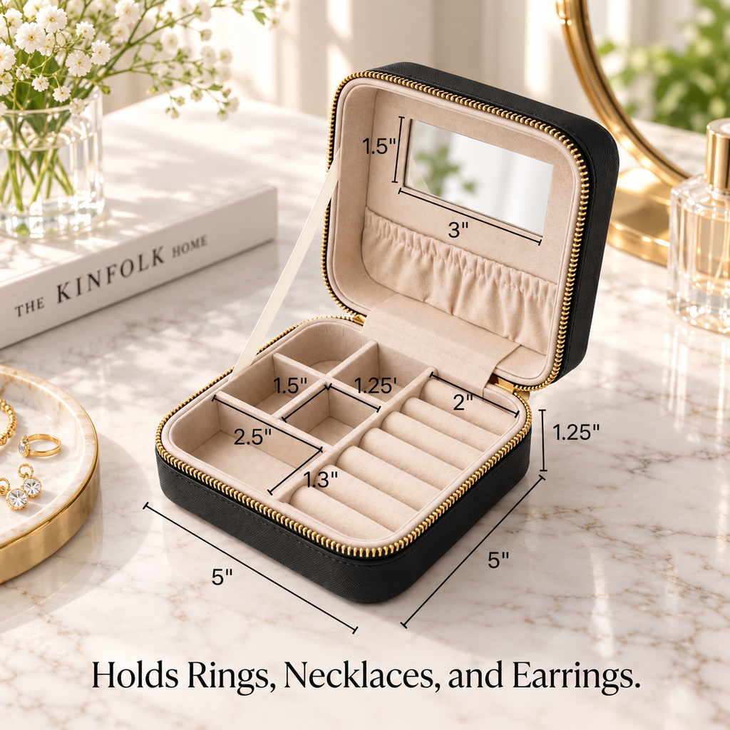 Compact Travel Jewelry Organizer Case